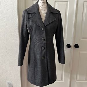 Nine West Grey Wool Blend Coat